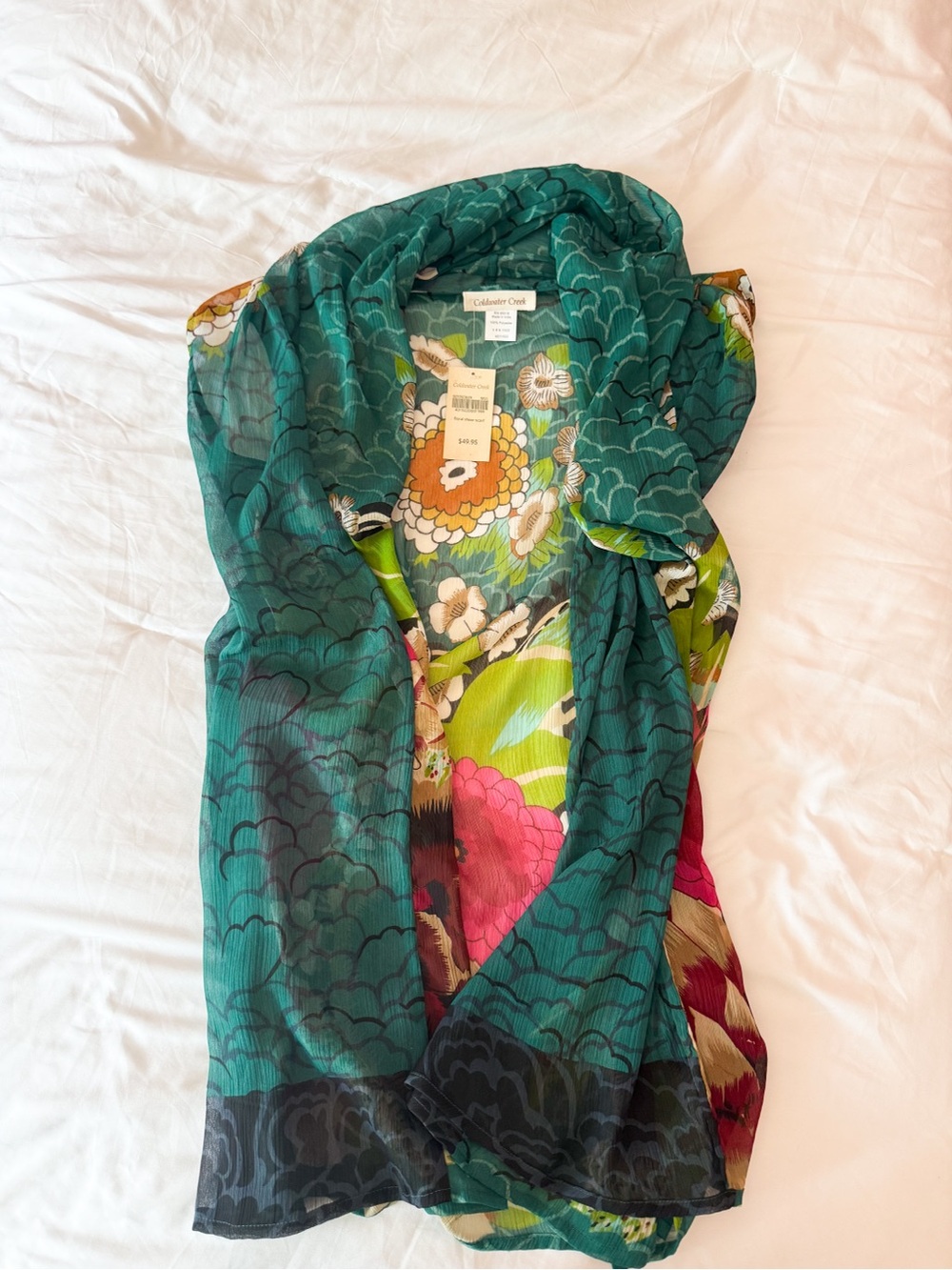 Coldwater Creek Floral Sheer Scarf